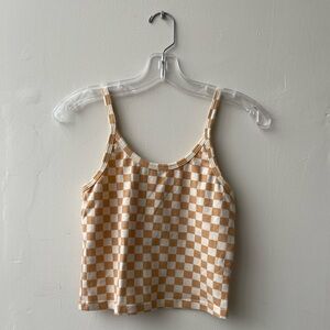 ARQ Cropped Checkerboard Tank Top